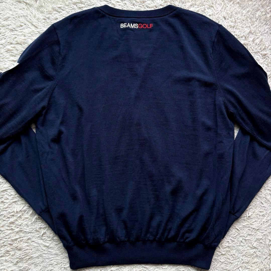 ★新品タグ付き★ BEAMS GOLF パープルレーベル ニット ワッペン XL