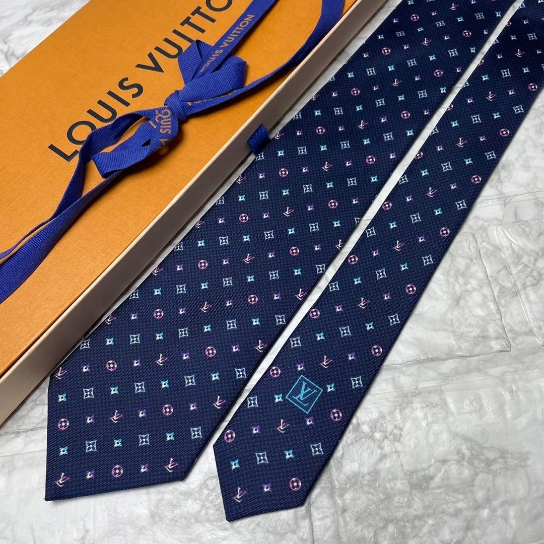 ルイヴィトン　LOUIS VUITTON ネクタイ　モノグラム　マルチカラー