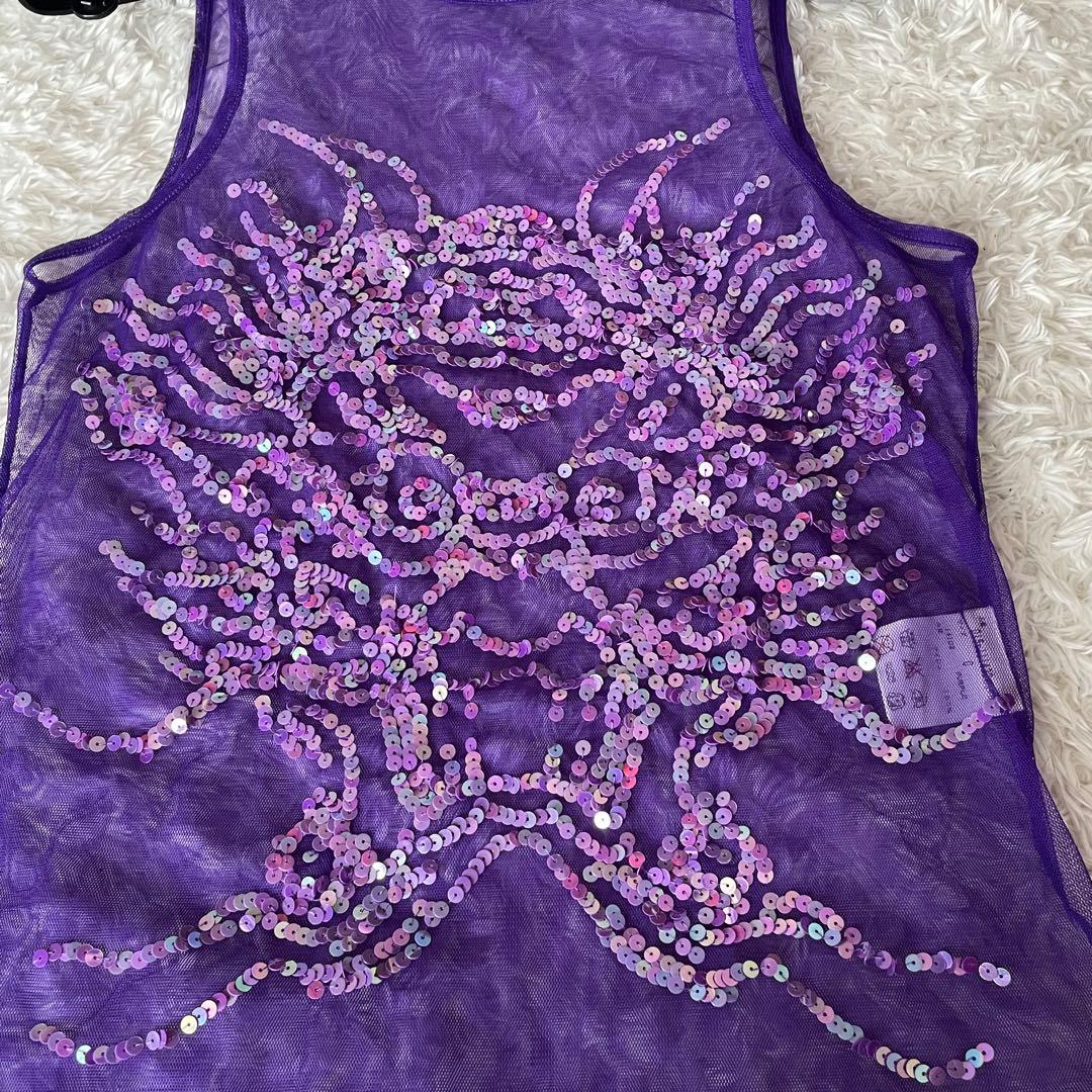 ヴィヴィアンタム タンクトップ 0サイズ スパンコール ドラゴン