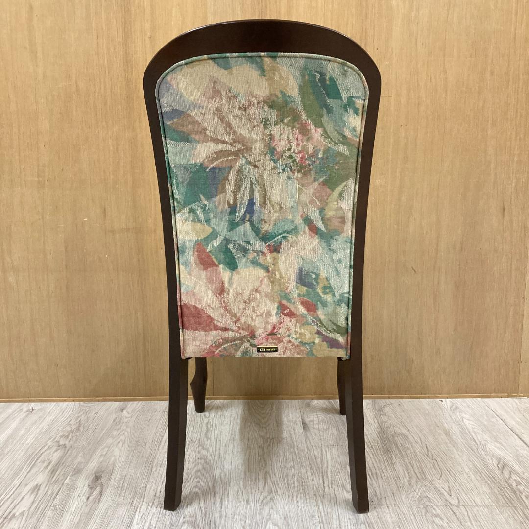 【マルニ】猫脚　ダイニングチェア　花柄　鋲打ち　椅子 A