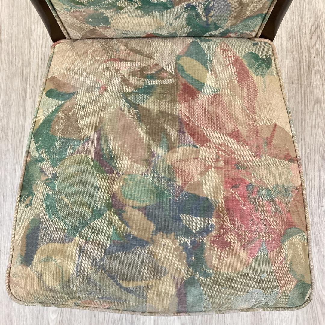 【マルニ】猫脚　ダイニングチェア　花柄　鋲打ち　椅子 A