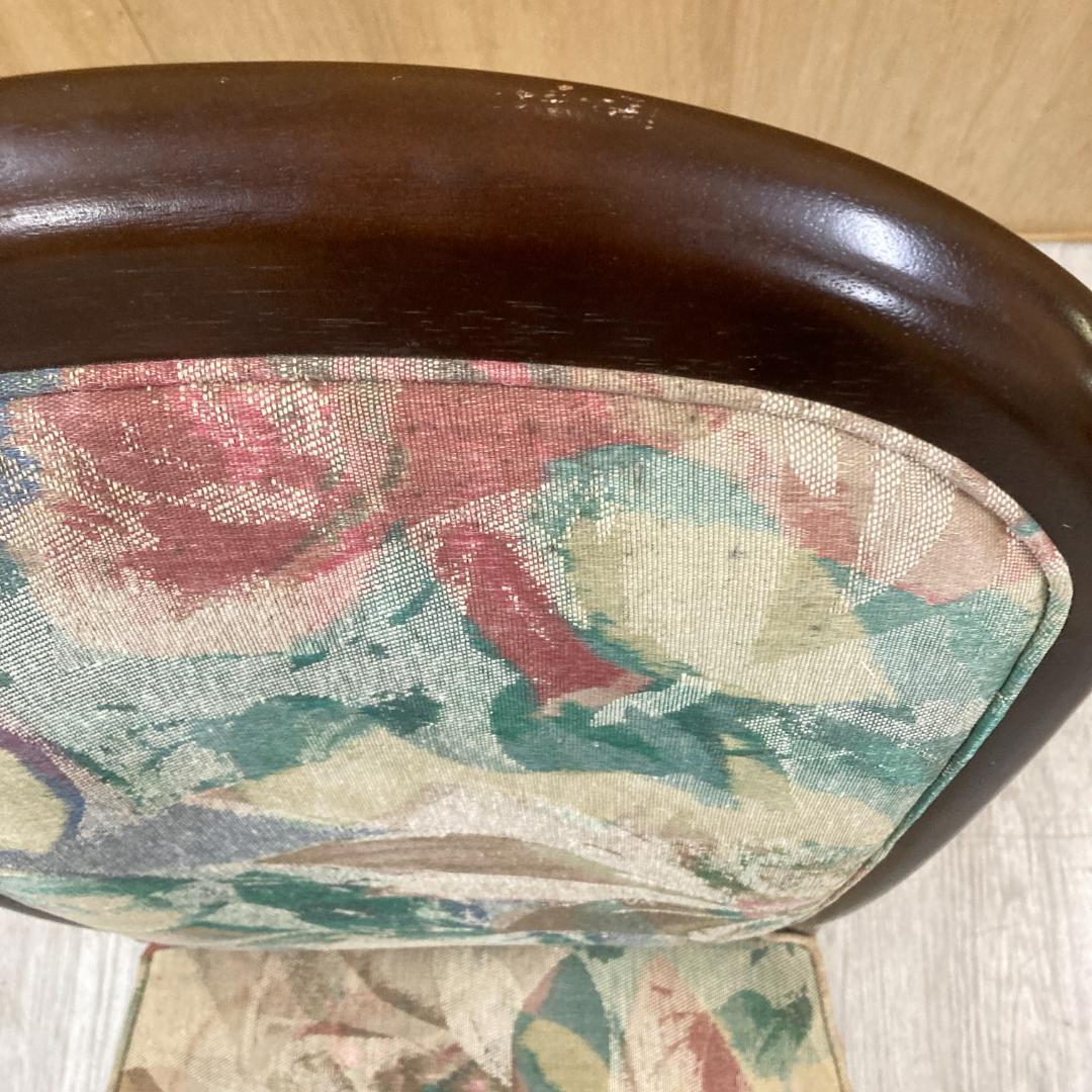 【マルニ】猫脚　ダイニングチェア　花柄　鋲打ち　椅子 A