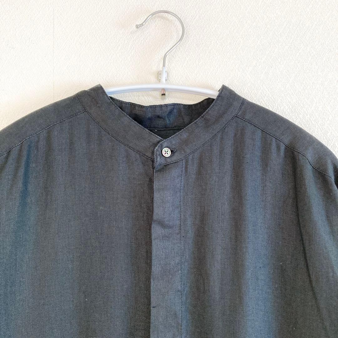 2023✨ かぐれ　リネン100%　長袖　オールインワン　黒　F