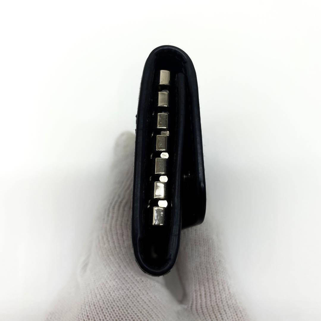 【未使用級　限定品】PRADA サフィアーノ 6連キーケース ロゴプレート 黒