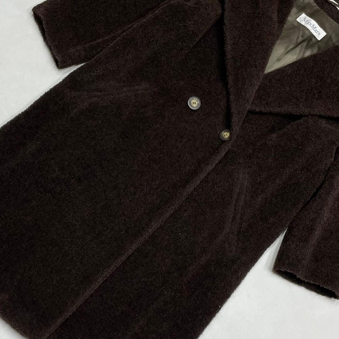 美品 MAX MARA マックスマーラ アルパカ ビッグカラー ロングコート