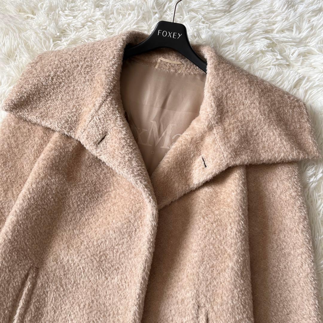 【美品✨】マックスマーラ　ロングコート　シャギー　アルパカ混　女優襟　ベージュ