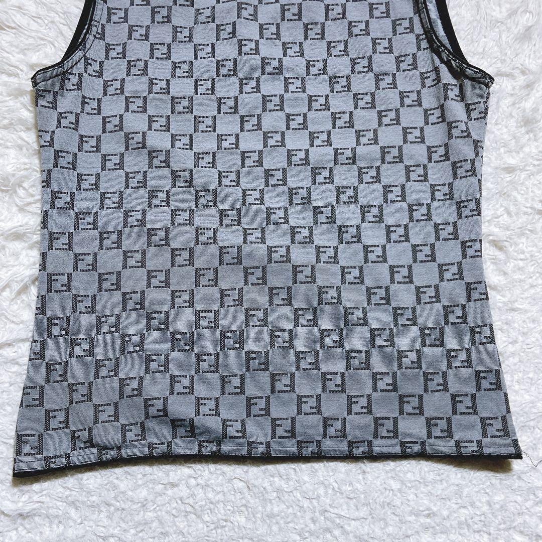 希少⭐️フェンディ　タンクトップ　ズッカ柄　総柄　ノースリーブ　イタリア製　夏