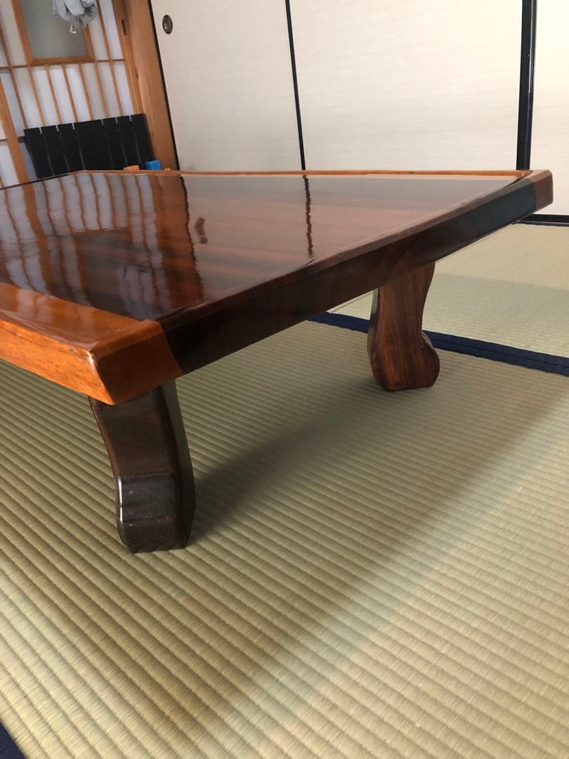 ブビンガ一枚板座卓