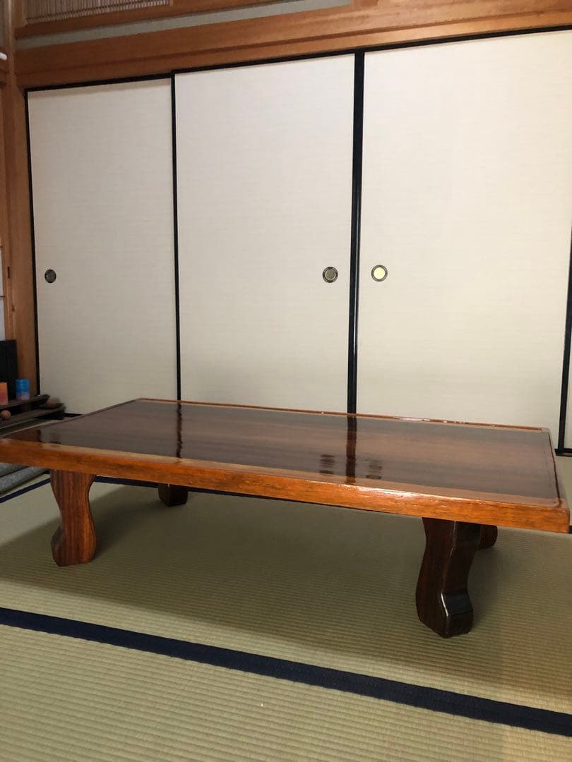 ブビンガ一枚板座卓