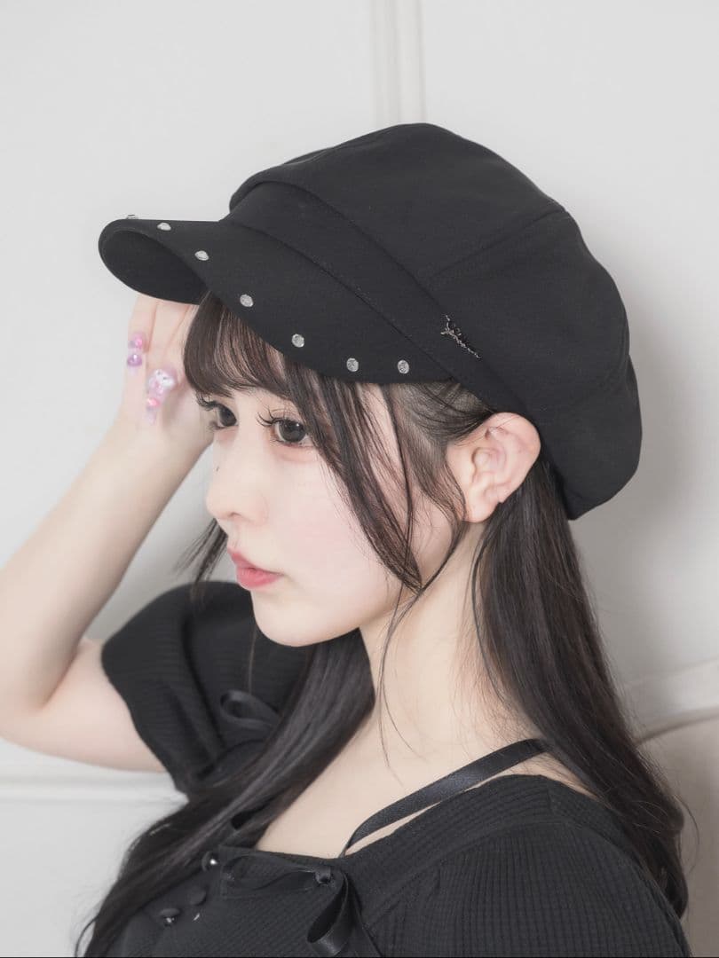 新品未使用　タグ付き　pium　piumロゴチャームツイルキャスケット