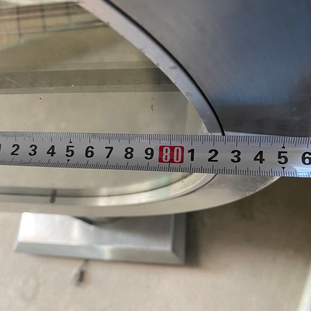 ステンレス製オーバル型ディスプレイケース　ガラスケース　スペースエイジ　近未来