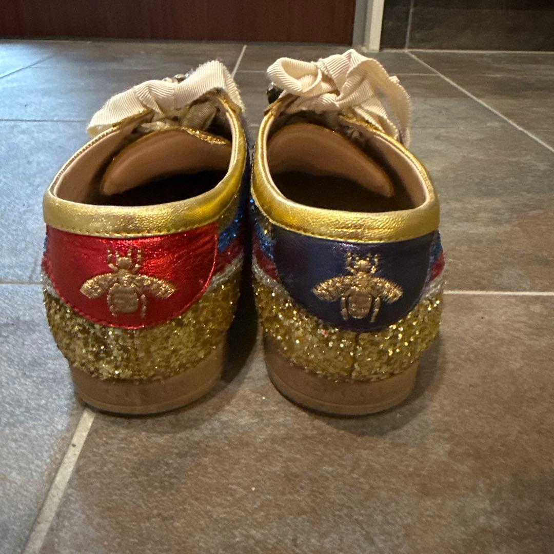 GUCCI グリッタースニーカーハートビジュー スニーカー