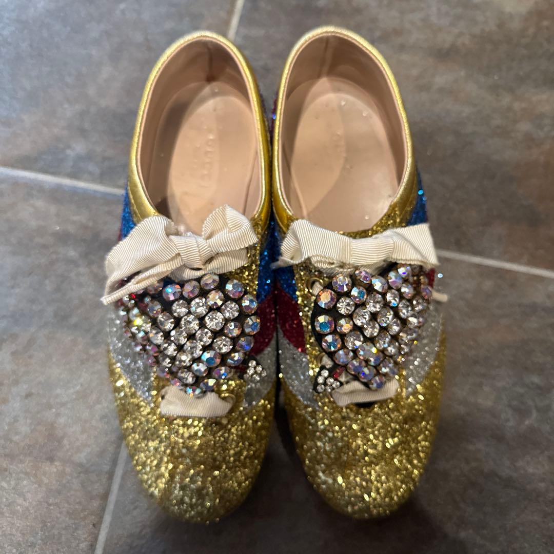 GUCCI グリッタースニーカーハートビジュー スニーカー