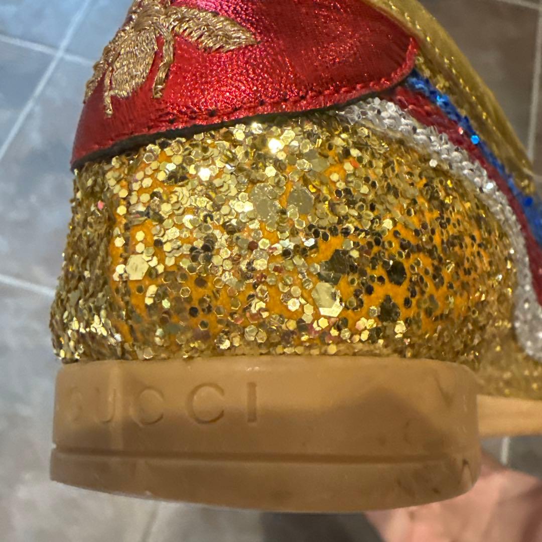 GUCCI グリッタースニーカーハートビジュー スニーカー