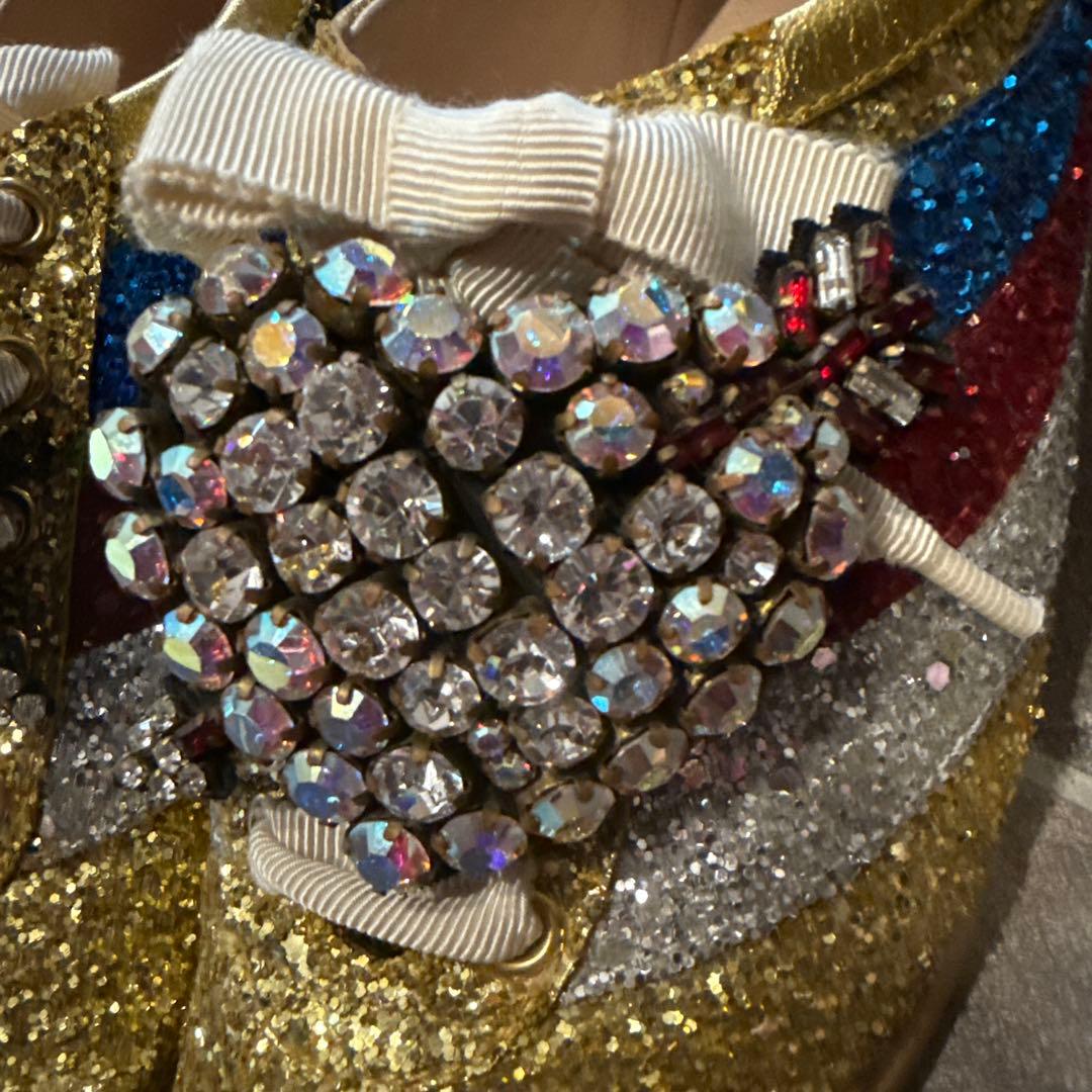 GUCCI グリッタースニーカーハートビジュー スニーカー