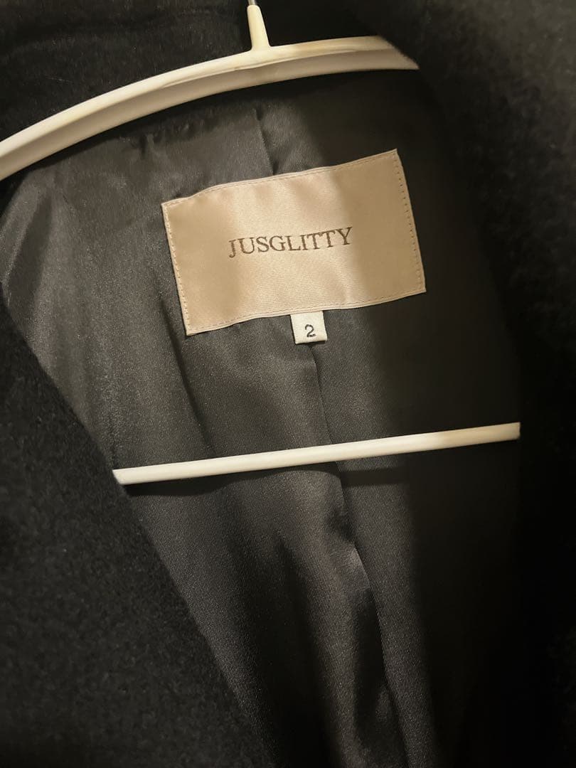 美品JUSGLITTY スタンダードPコート　黒