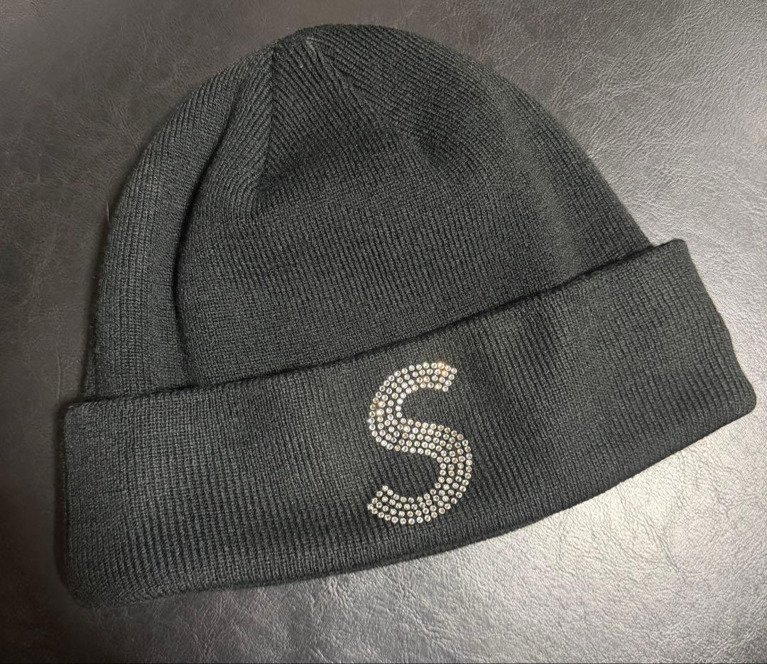 y*様 supreme Swarovski NEW ERA コラボ 黒 ビーニー