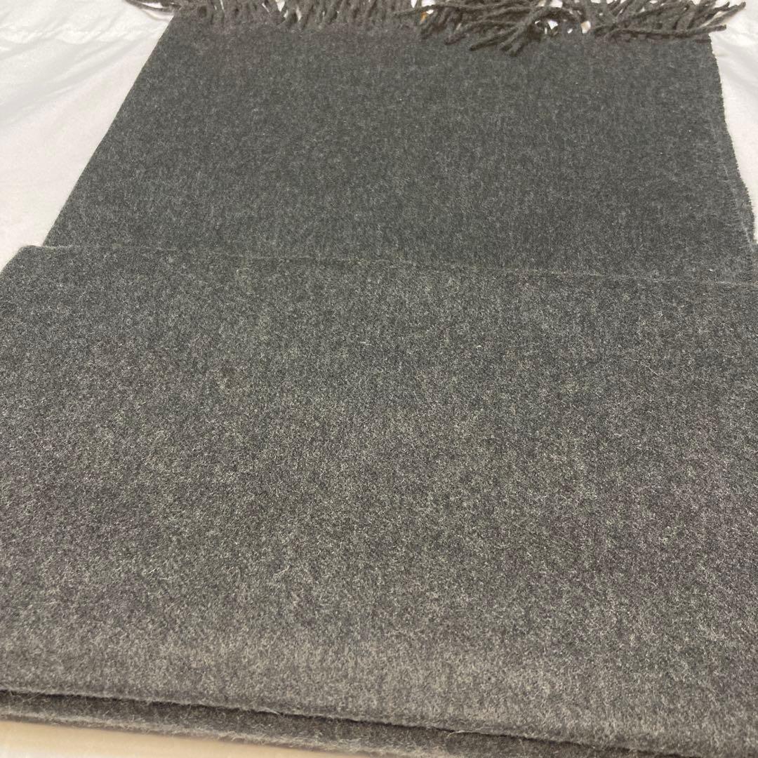 美品 ジョンストンズ カシミヤ100％ 大判ストール チャコール グレー