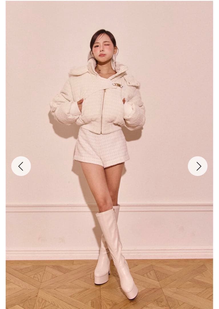 新品タグ付き Randy ベロアツイードショートパンツ ホワイト