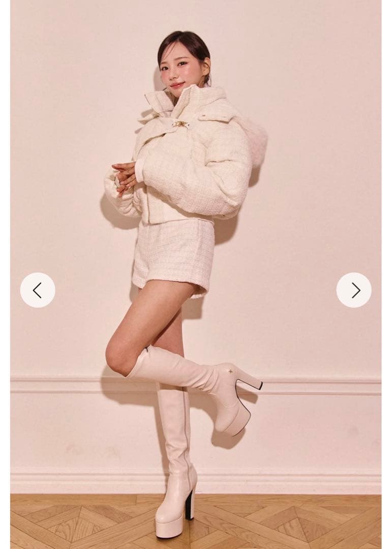 新品タグ付き Randy ベロアツイードショートパンツ ホワイト