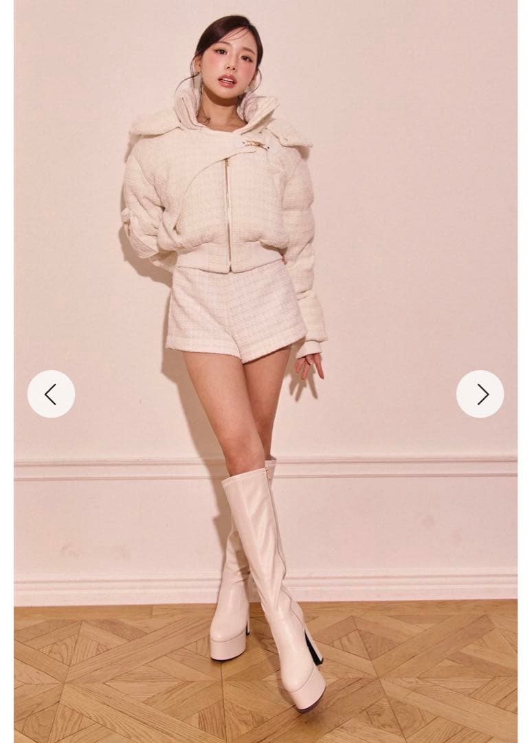 新品タグ付き Randy ベロアツイードショートパンツ ホワイト