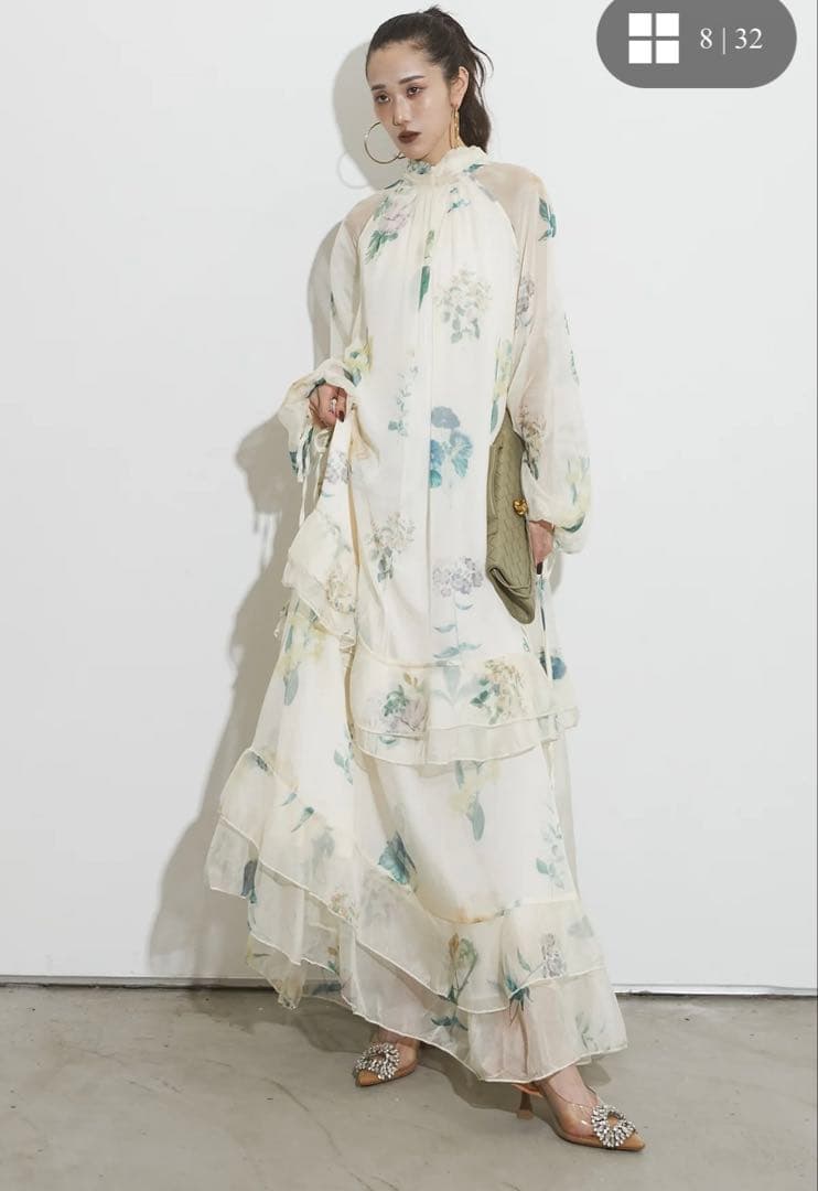 フラワーティアードワンピース　ANDREA & Co