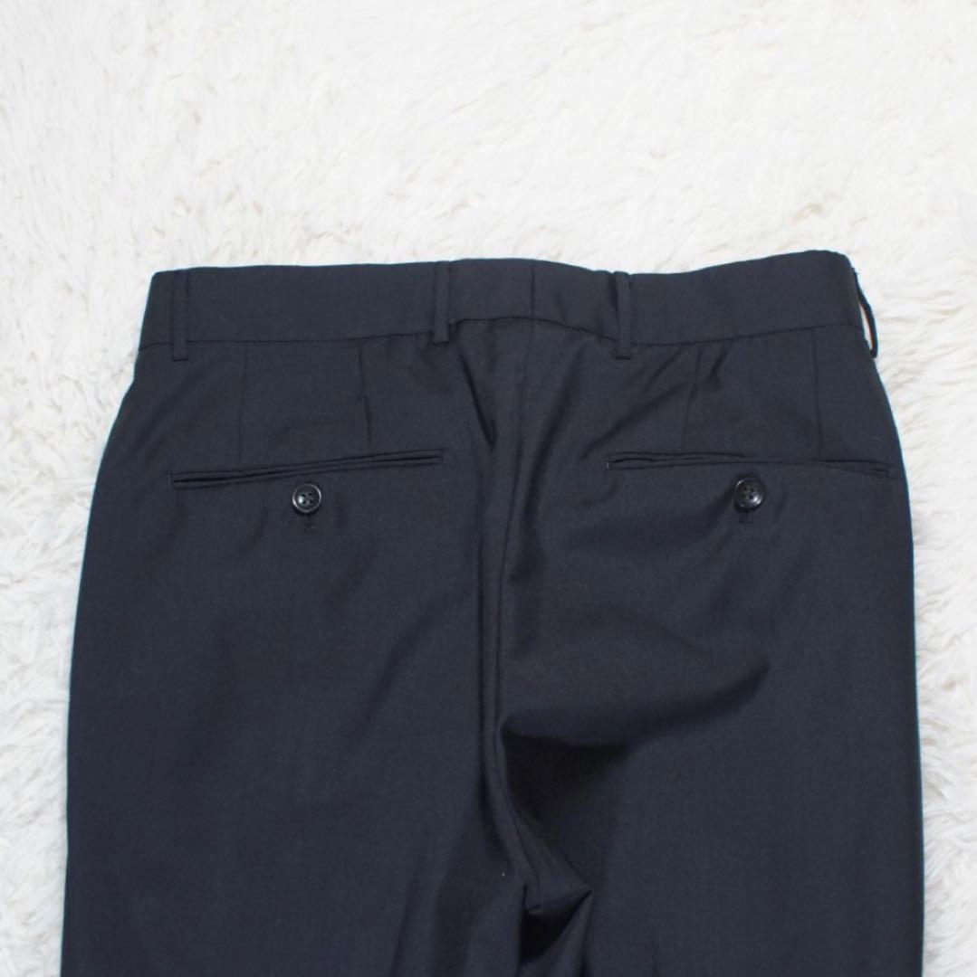 SUPER 100'S《インコテックス》スラックス(44)黒 ルーマニア