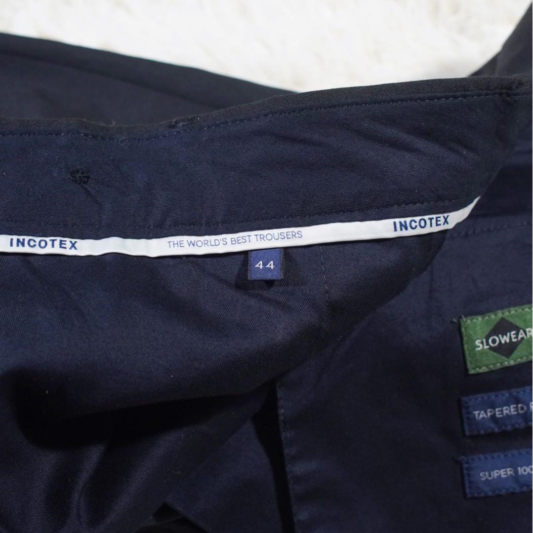 SUPER 100'S《インコテックス》スラックス(44)黒 ルーマニア
