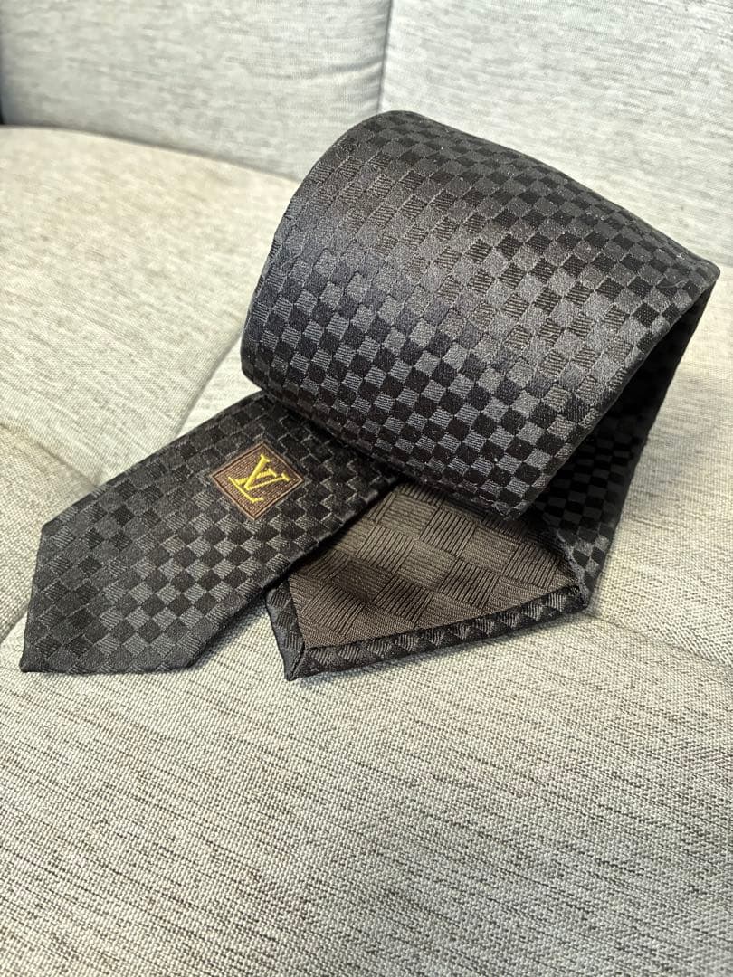 Louis Vuitton ブラック チェック ネクタイ