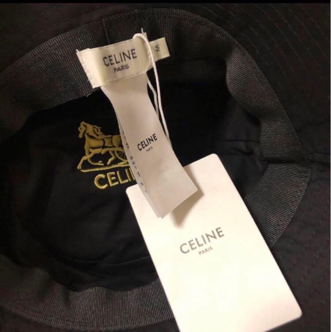 セリーヌ　ロゴバケットハット　ブラックMサイズ