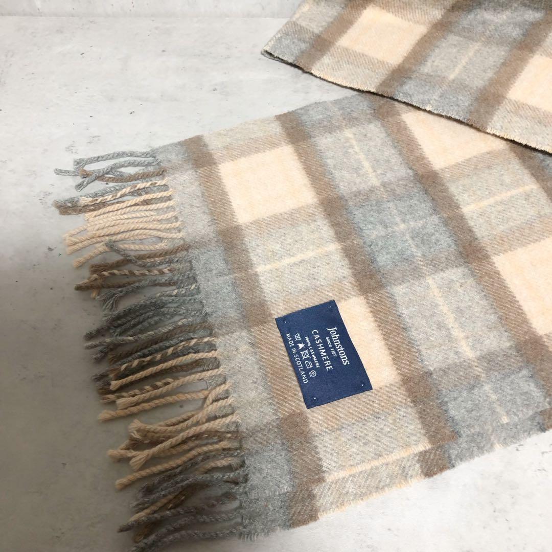美品　Johnstons ジョンストンズ カシミヤ100% マフラー