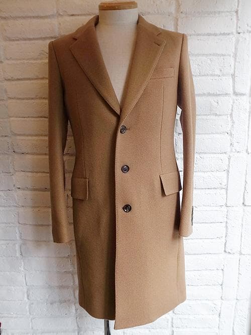 GalaabenDガラアーベントウールカシミアカルゼ チェスターコートMキャメル