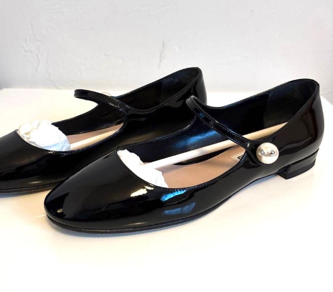 miu miu ブラックバレエシューズ 36