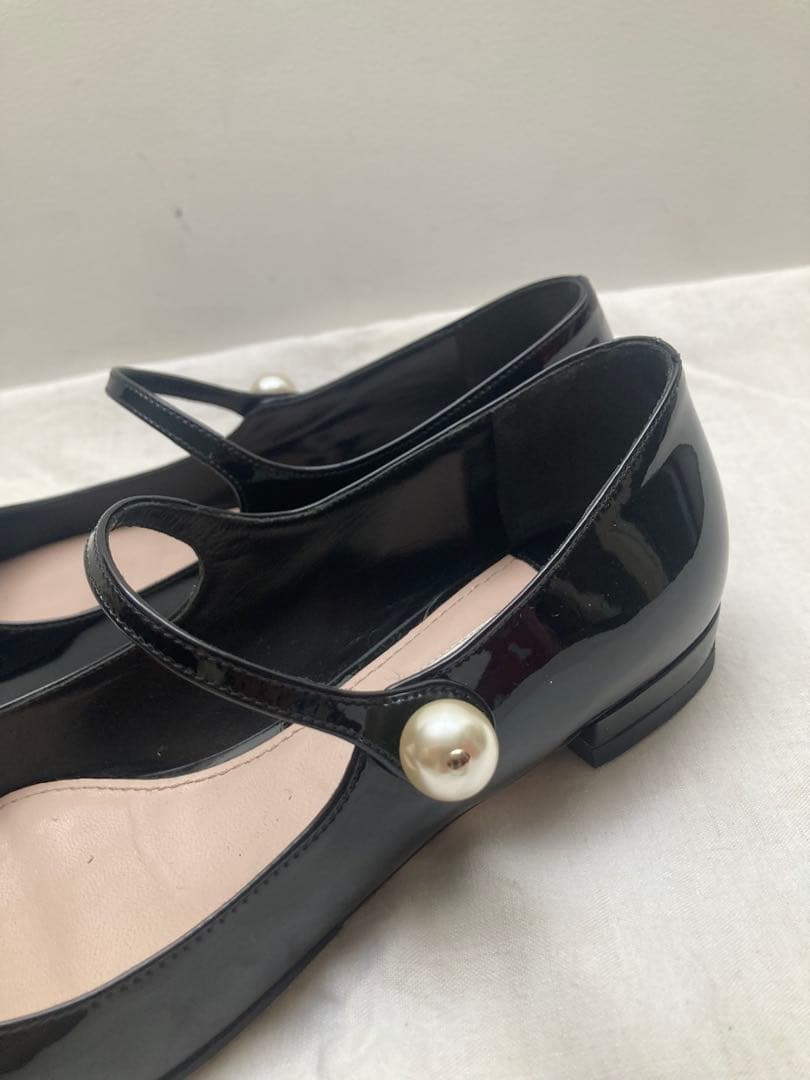 miu miu ブラックバレエシューズ 36