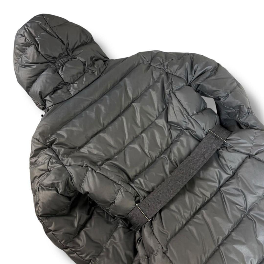 【美品】MONCLER ナンテス ベルト付き ロングダウンコート グレー 0