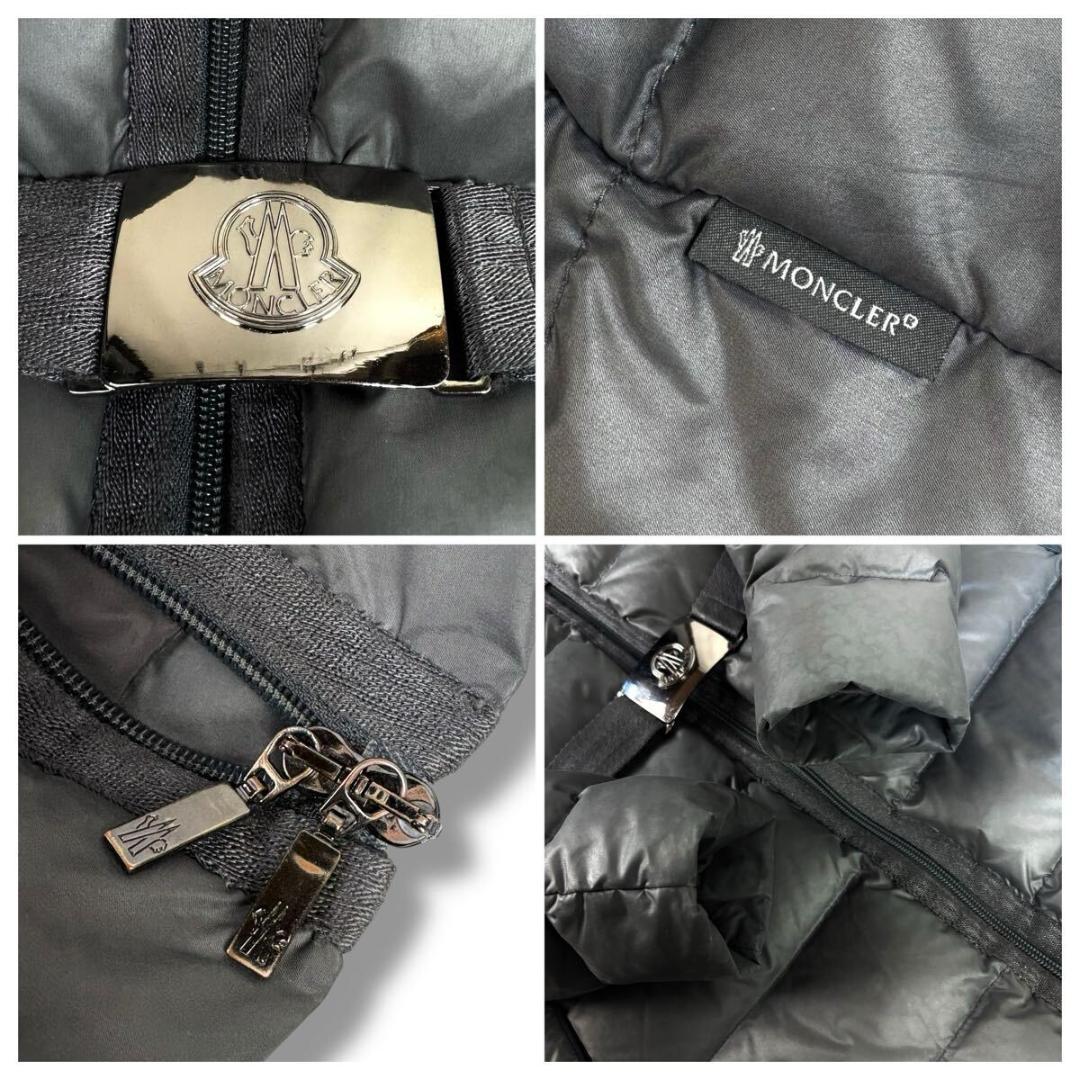 【美品】MONCLER ナンテス ベルト付き ロングダウンコート グレー 0