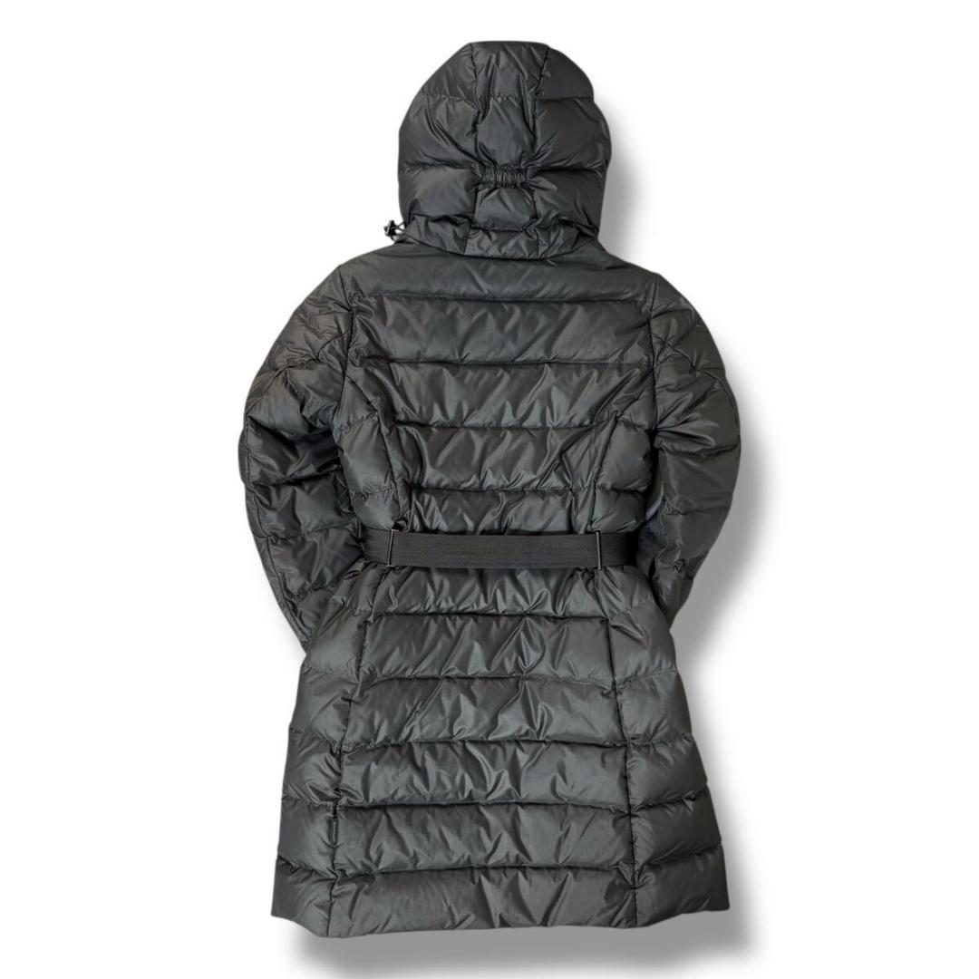【美品】MONCLER ナンテス ベルト付き ロングダウンコート グレー 0