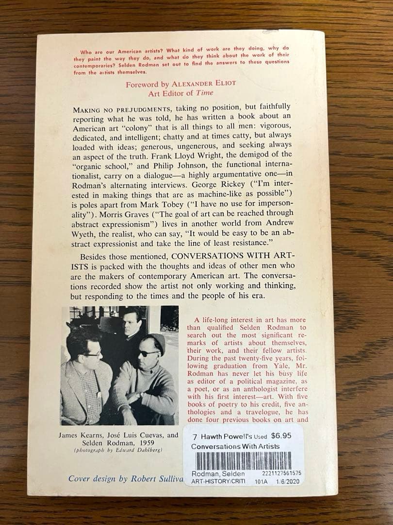 洋書 conversations with artists Selden Rodman