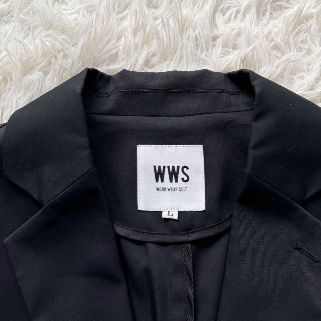 WWS ストレッチスーツセットアップ ブラック 洗濯可 撥水 スーツ Lサイズ