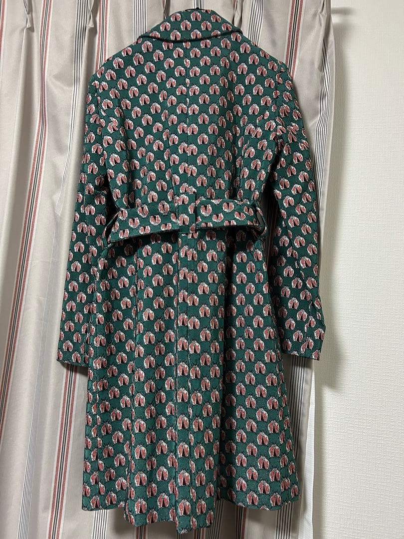 MAX &Co マックスアンドコー　花柄ロングコート グリーン系