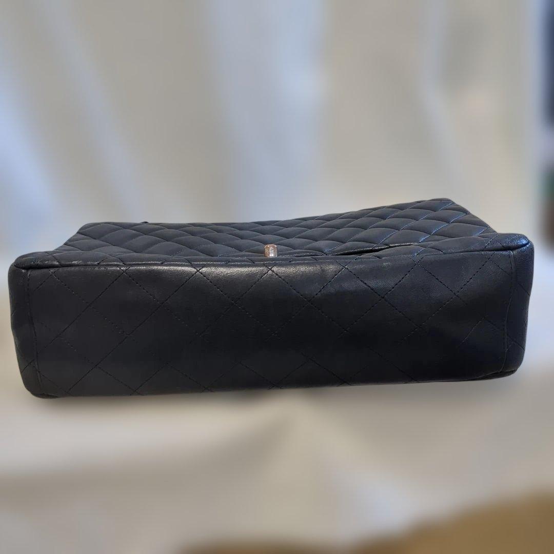 シャネル デカマトラッセ シングルフラップ ダブルチェーン ショルダーバッグ