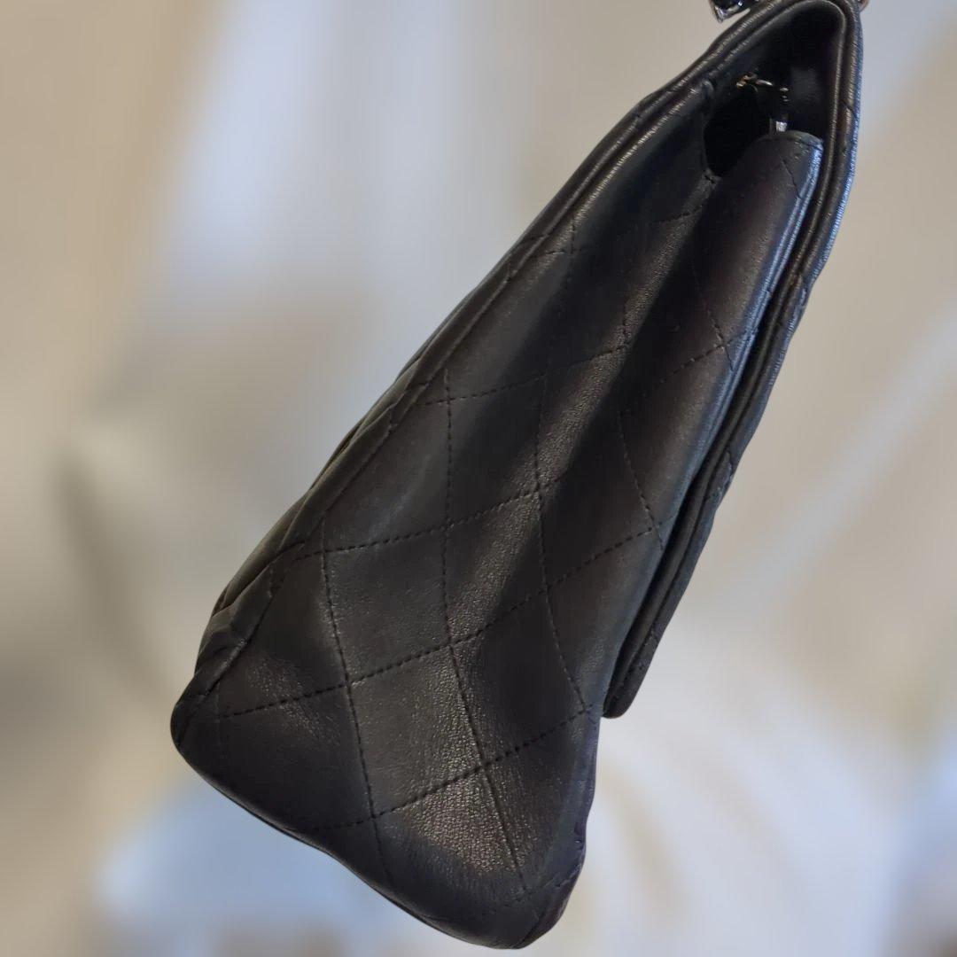 シャネル デカマトラッセ シングルフラップ ダブルチェーン ショルダーバッグ