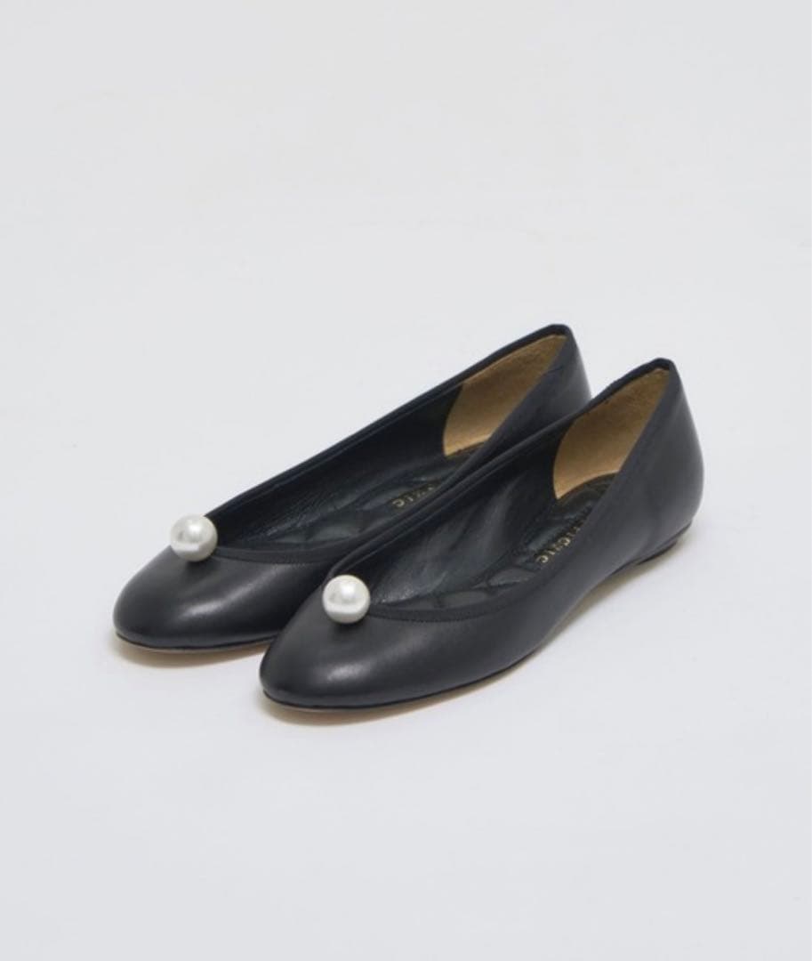 【新品未使用】pippichic ブラック　パールフラットシューズ　36