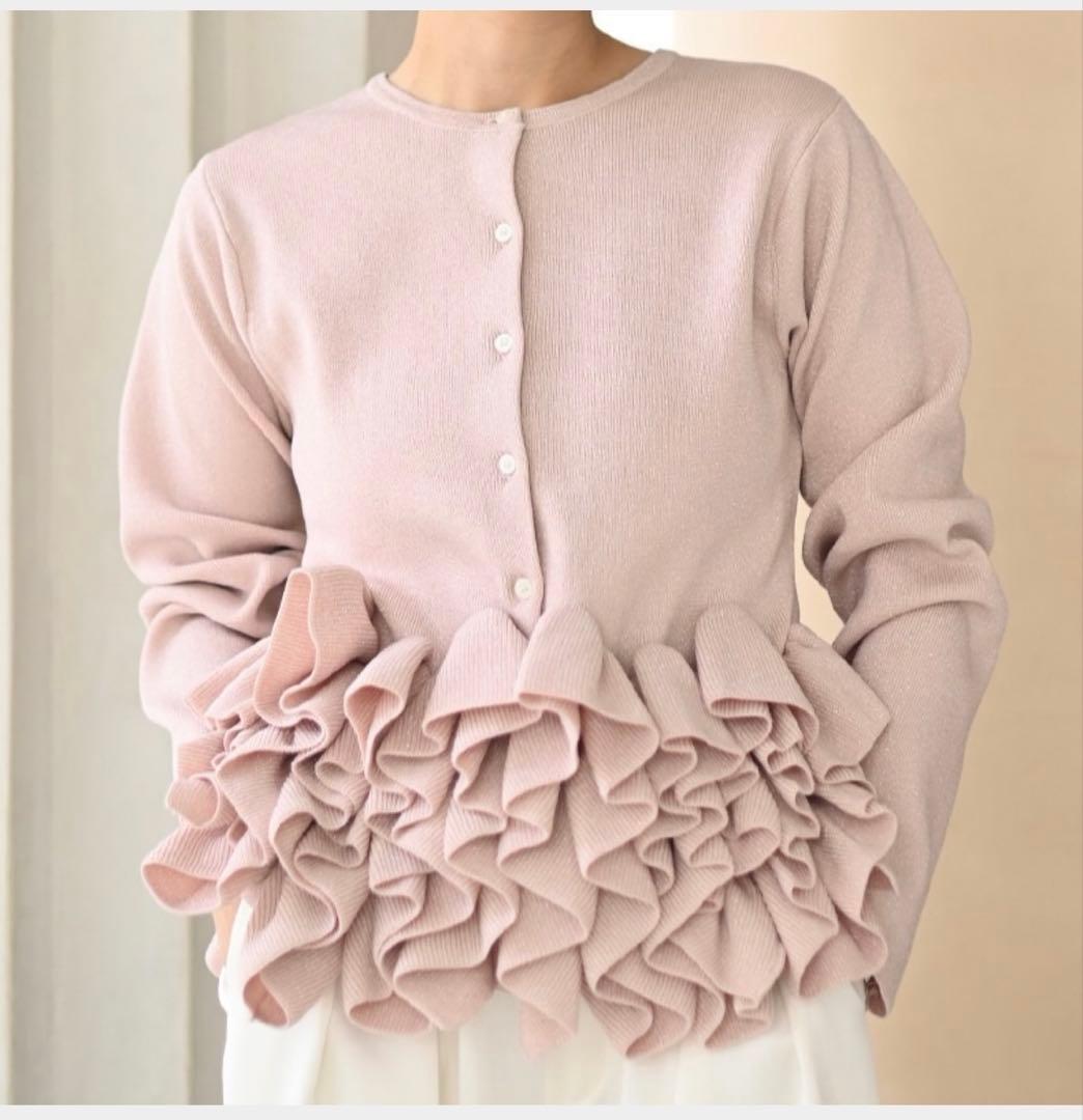 クラウドシープボアベスト　ブラック　スワンカーディガン　ピンク