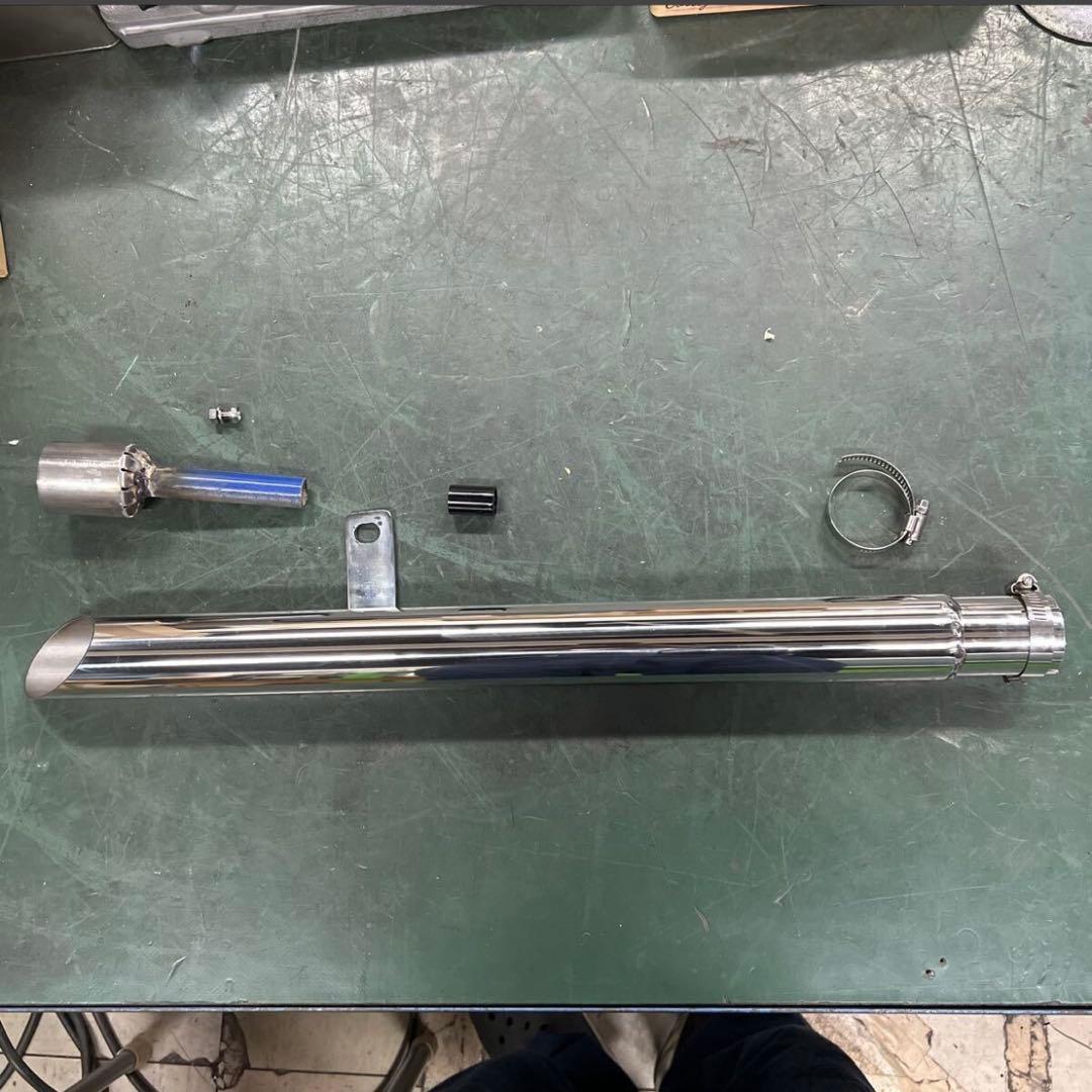 あ*あ様 ワンオフ　SR400 ショート菅　ドラッグパイプスラッシュカットマフラ