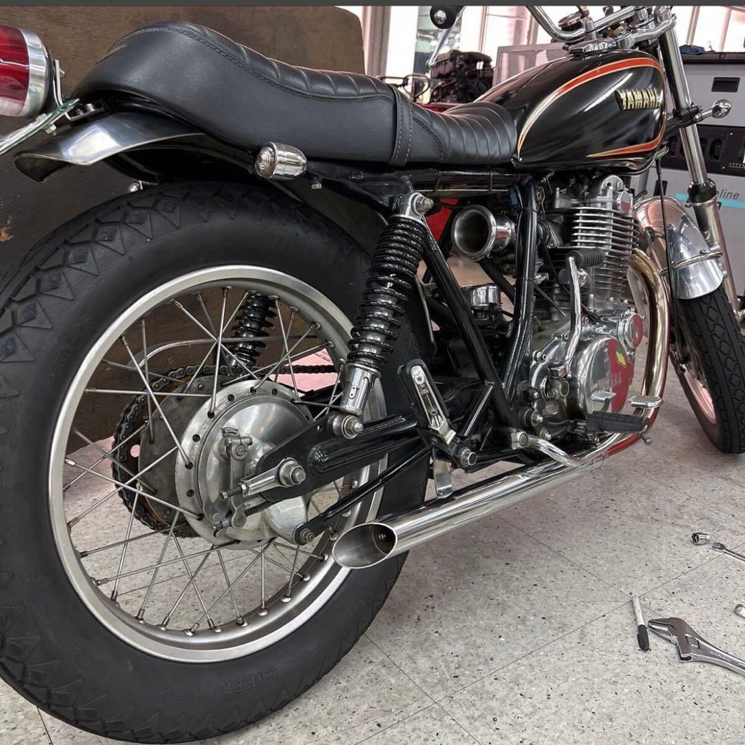 あ*あ様 ワンオフ　SR400 ショート菅　ドラッグパイプスラッシュカットマフラ