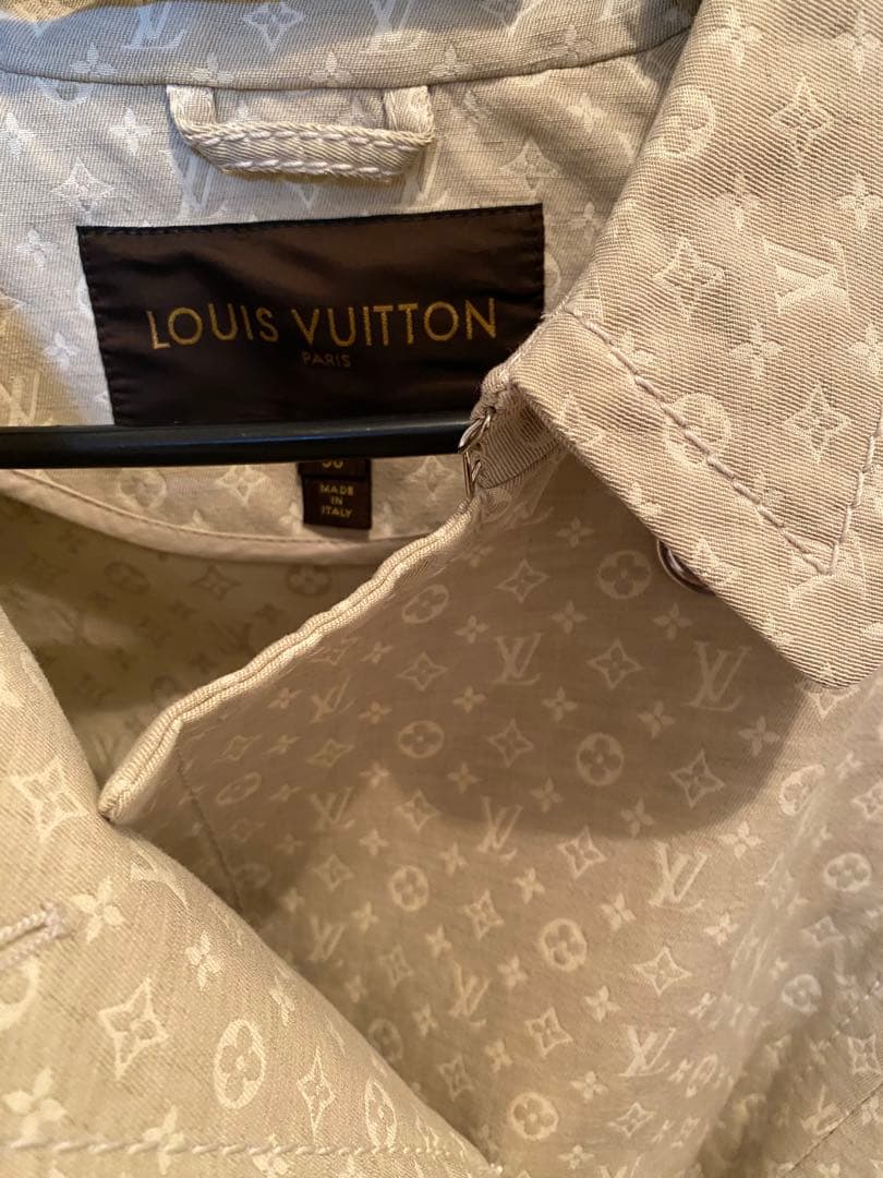 【ルイヴィトン　レディースコットン100% 正規品　ベージュ トレンチコート】