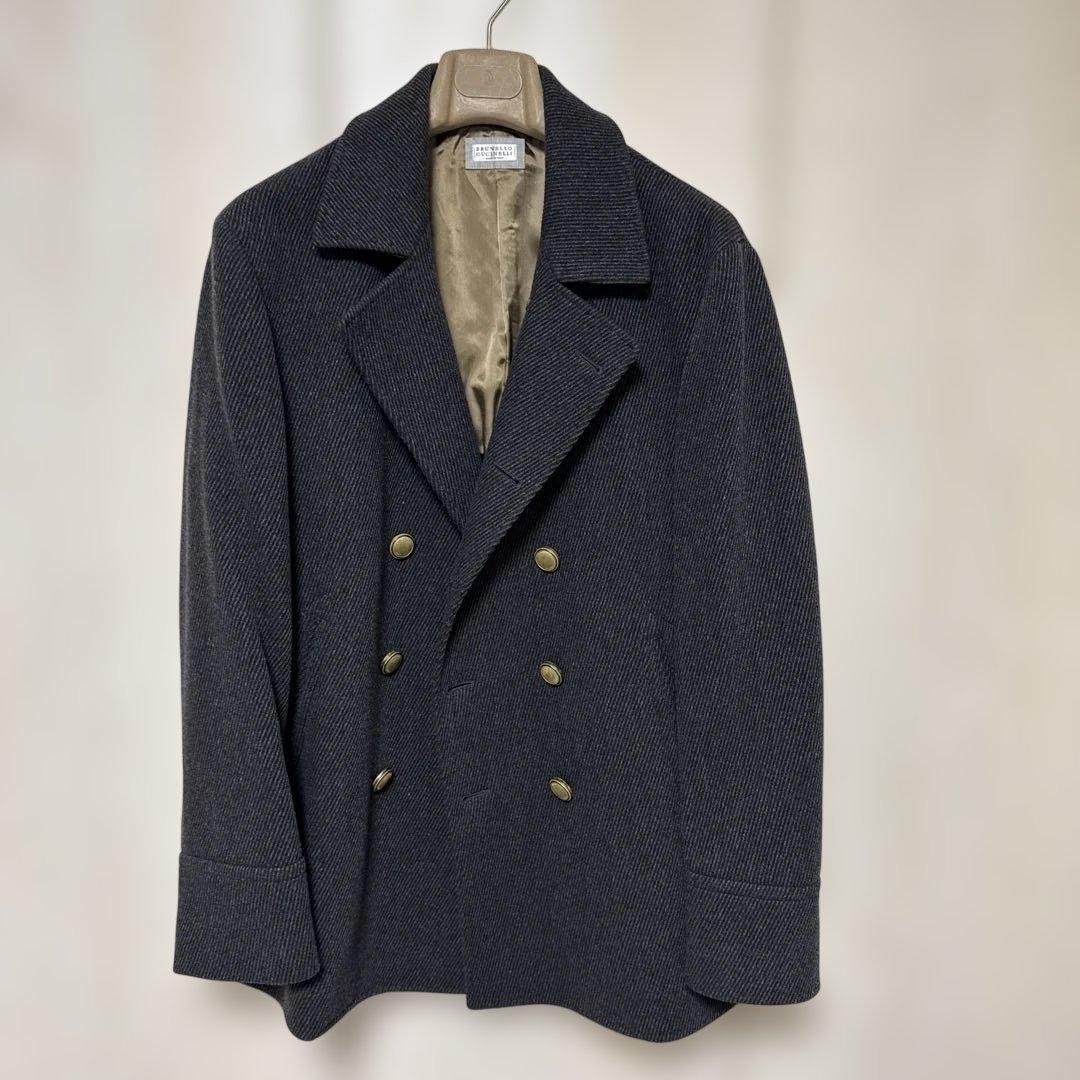 BRUNELLO CUCINELLI ダークグレー ピーコート
