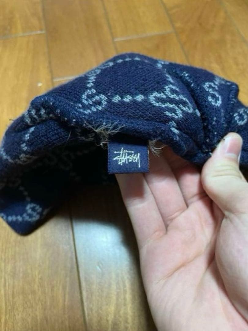 90s old stussy ビーニー　モノグラム　紺タグ