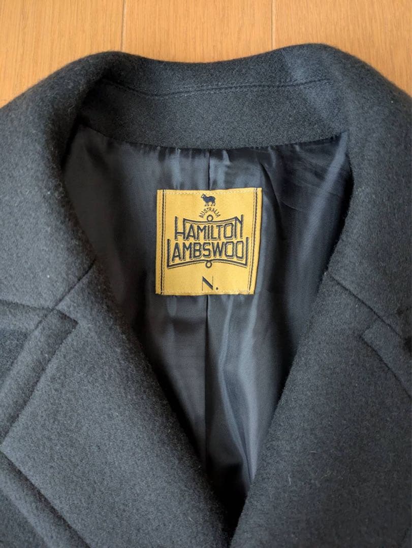 ハミルトン ダブルチェスター ロングコート ネイビー 冬コート